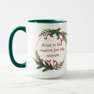 Mug Motif de Noël de la saison Holly Berry Wreath