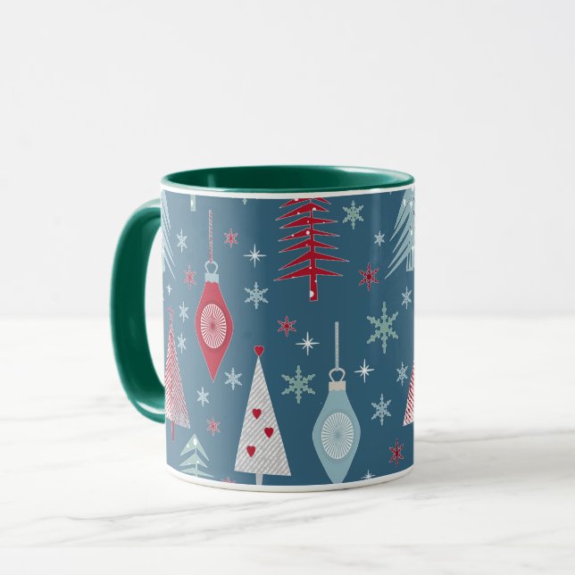 Mug Motif de Noël d'hiver. (Devant gauche)