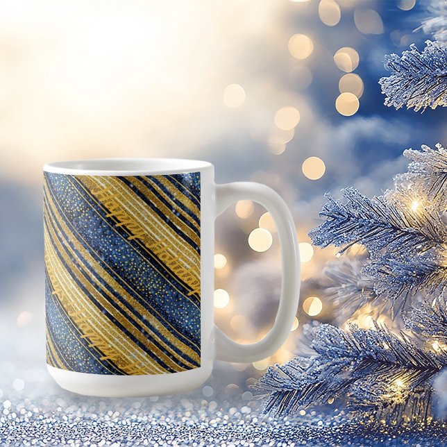 Mug Motif de Noël Gold bleu#28 ID1009 (Créateur téléchargé)