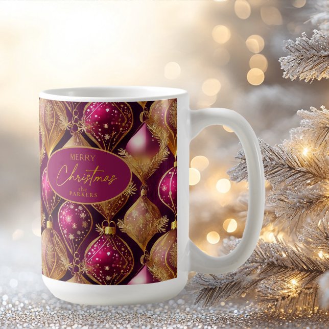 Mug Motif de Noël Magenta Gold#12 ID1009 (Créateur téléchargé)