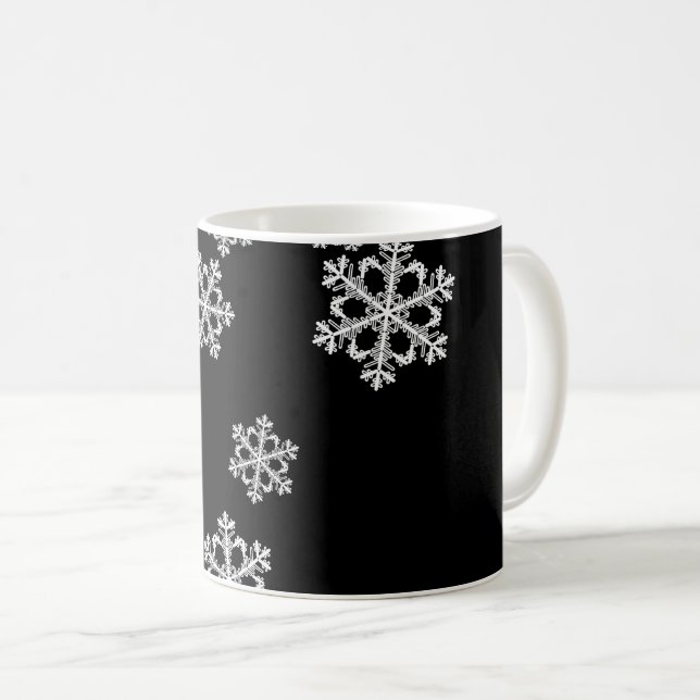 Mug Motif de Noël minimaliste monochrome (Devant droit)