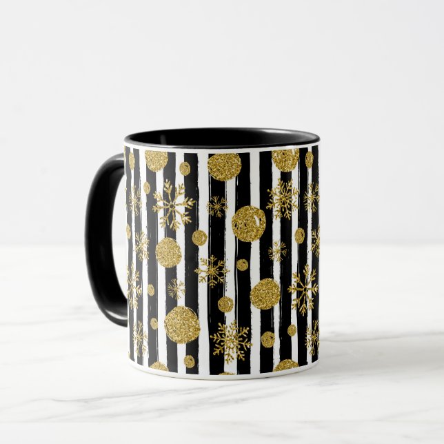 Mug Motif de Noël rayé (Devant gauche)