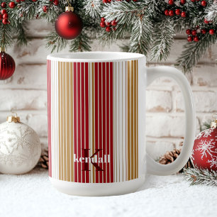 Mug Motif de Noël Red Gold Pinstripe #28 ID1009