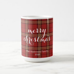 Mug Motif de Noël Rouge Plaid -