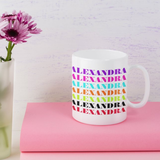 Mug Motif de nom personnalisé coloré (Créateur téléchargé)