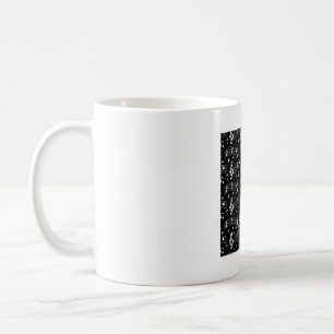 Mug Motif de notes musicales et de symboles blancs