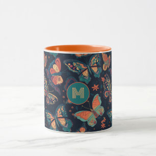 Mug Motif de papillon monogramme personnalisé