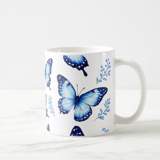 Mug Motif de papillons bleus