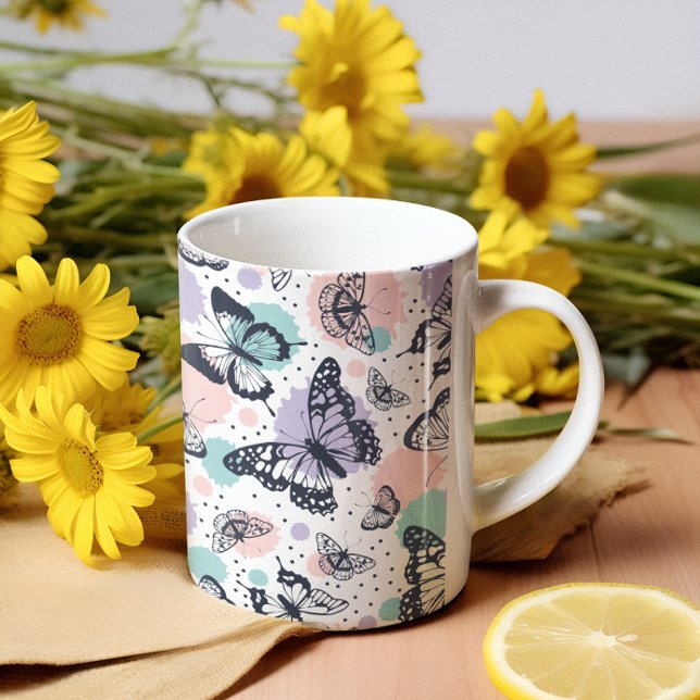 Mug Motif de papillons colorés rétro. (Créateur téléchargé)