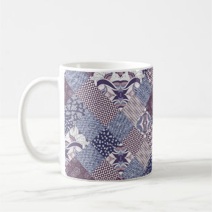Mug Motif de patchwork sans soudure dessiné à la main.