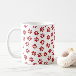Mug Motif de pattes, pattes de chien, pattes rouges