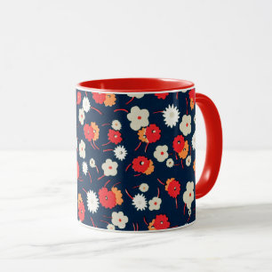 Mug Motif de petites fleurs heureuses