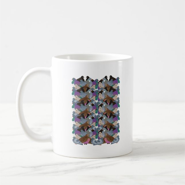 Mug Motif de pigeon tropical (Gauche)