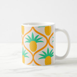 Mug Motif de pinède tropicale sur ogee orange