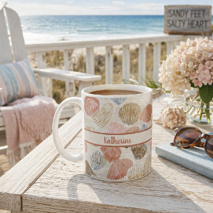 Mug Motif de plage aux coquillages côtiers doux