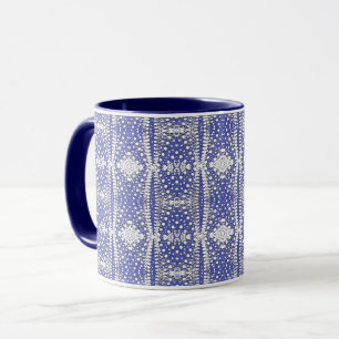 Mug Motif de point blanc sur bleu