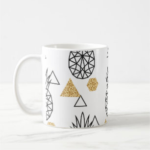 Mug Motif de points d'or géométriques à ananas.