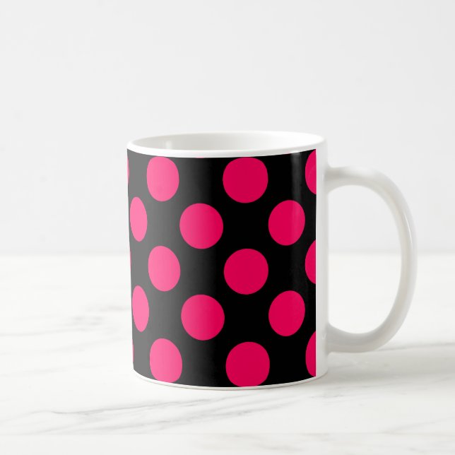 Mug Motif de pois de roses indien et de noir (Droite)