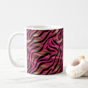 Mug Motif de Poster de animal Black Pink Gold Zebra