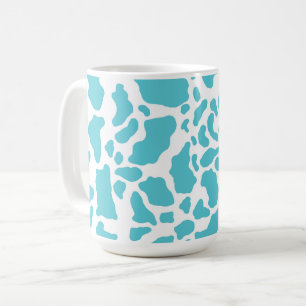 Mug Motif de Poster de animal de points de vache bleu 