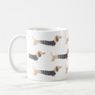 Mug Motif de pull de Noël drôle pour dachshund noir