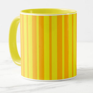 Mug Motif de rayures élégantes jaunes 