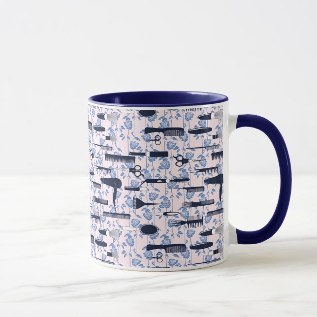 Mug Motif de rose de bleu de soin de beauté (Droite)