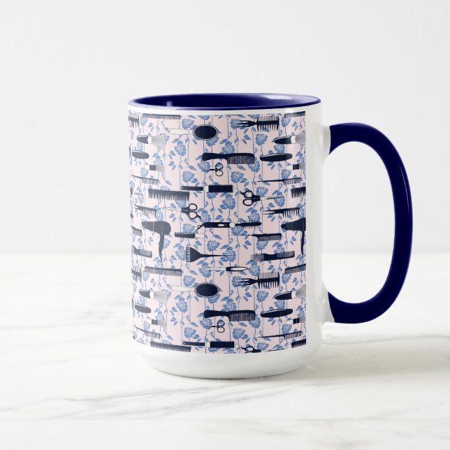 Mug Motif de rose de bleu de soin de beauté (Droite)