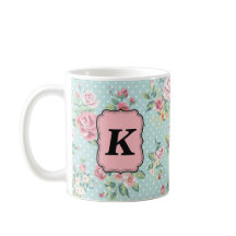 Motif de rose de cru avec le monogramme