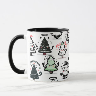 Mug Motif de Sainte Chrismarolie – Arbres de Noël drôl