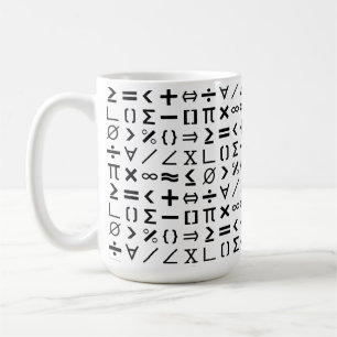Mug Motif de signes et symboles en mathématiques noir 