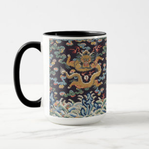 Mug Motif de soie orientale Dragon chinois vintage