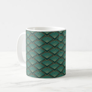 Mug Motif de style Art déco en vert turquoise