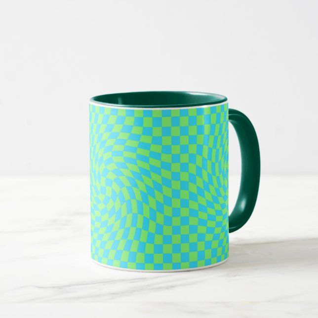 Mug Motif de tableau de bord bleu clair et vert dépoli (Devant droit)