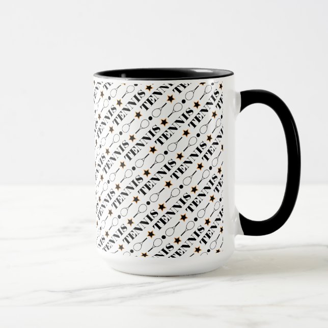 Mug Motif de tennis noir et blanc (Droite)
