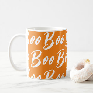Mug Motif de texte de la boîte orange blanche d'Hallow