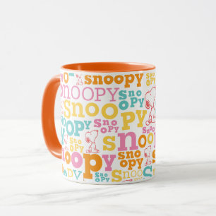 Mug Motif de texte Snoopy Pastel