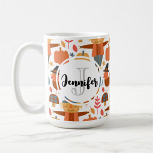 Mug Motif de Thanksgiving avec dinde et épouvantail