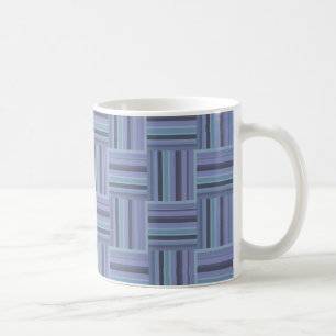 Mug Motif de tissage à rayures bleu-gris