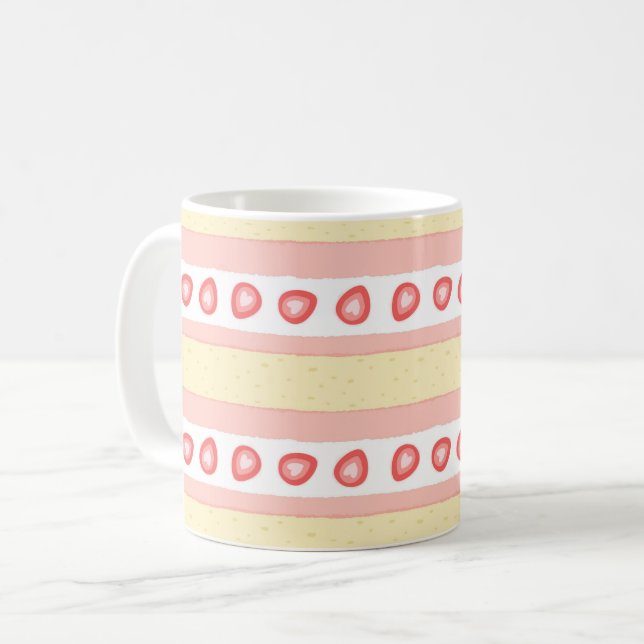 Mug Motif de tranche de gâteau à la crème de fraise (Devant gauche)