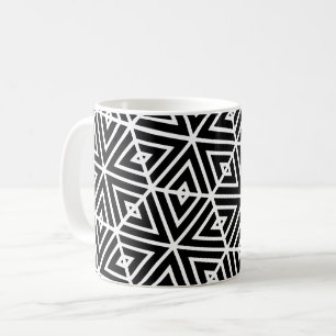 Mug Motif de triangles noir Hexagon blanc