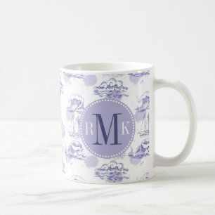 Mug Motif de vagues et de bateaux d'aquarelle