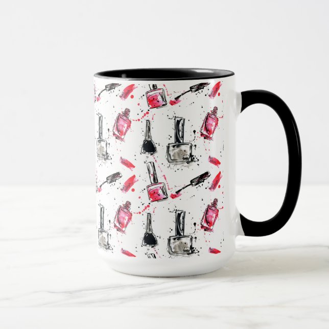 Mug Motif de vernis à ongles d'aquarelle (Droite)