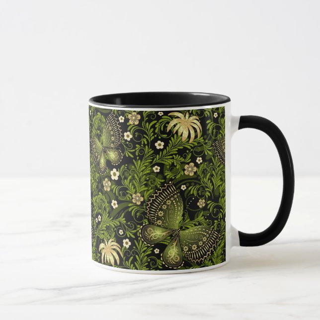 Mug Motif de Vert-or de ressort (Droite)