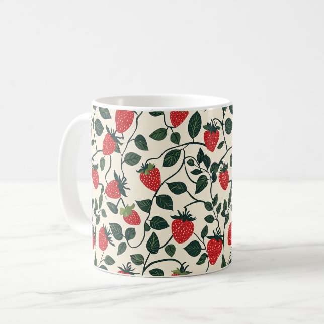 Mug Motif de vigne fraise (Devant gauche)