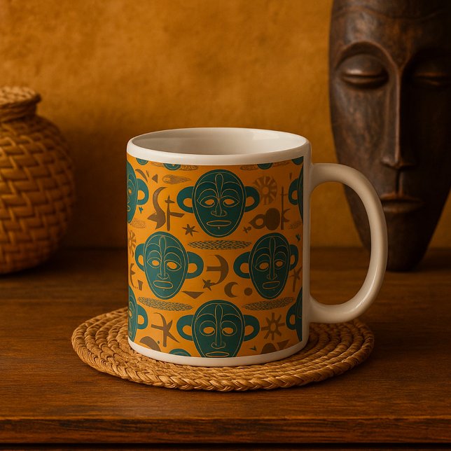 Mug Motif de visage ethnique africain Masque tribal (Créateur téléchargé)