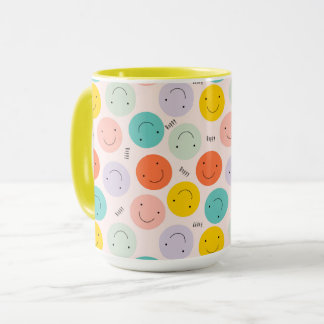 Mug Motif de visage joyeux souriant coloré