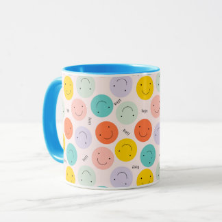 Mug Motif de visage joyeux souriant coloré