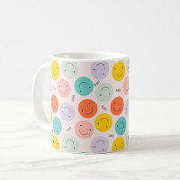 Motif de visage joyeux souriant coloré