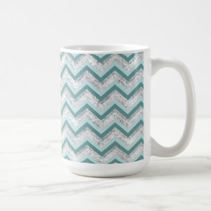 Mug Motif de zigzag turquoise et en cristal